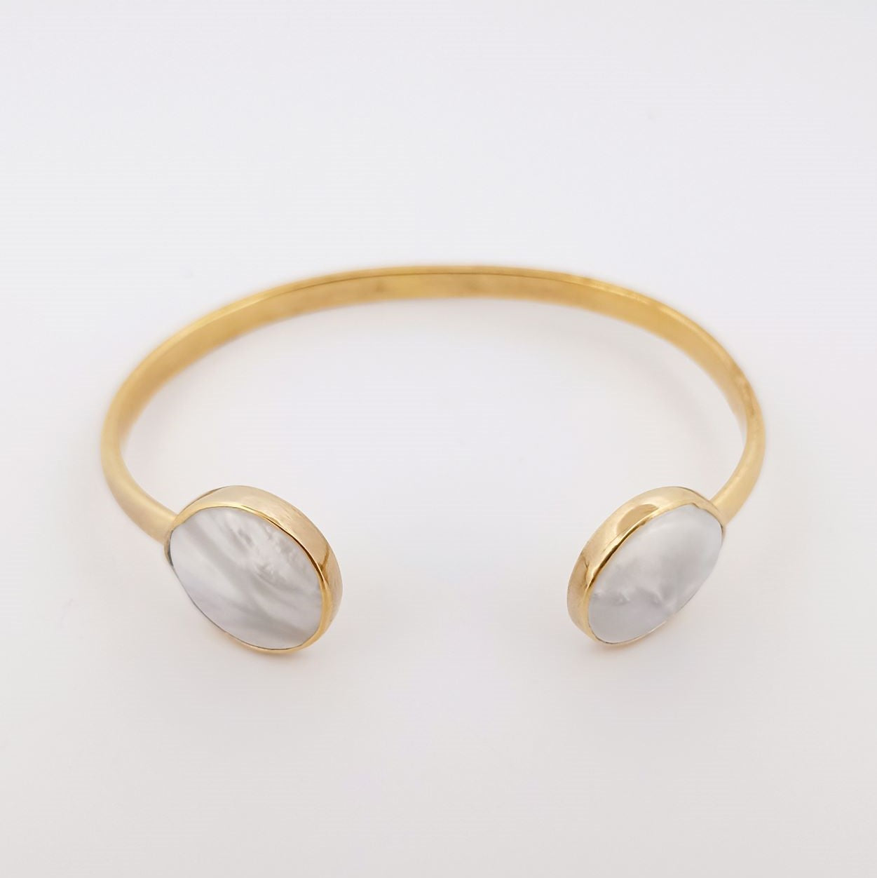 Bracelet Demi jonc plaqué or 3 microns et nacre