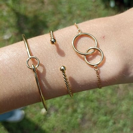 Bracelet jonc plaqué or 3 microns