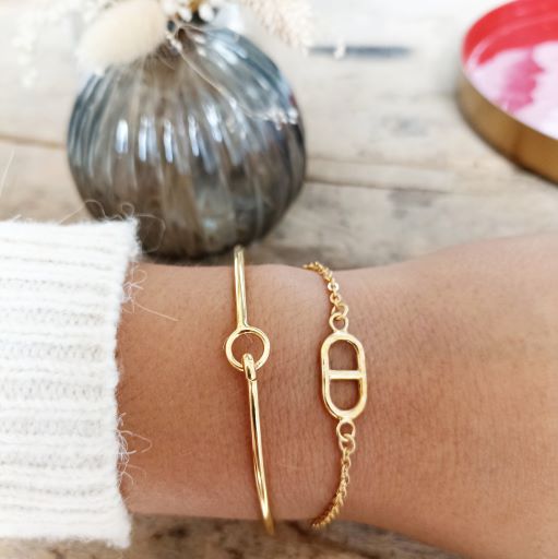 Bracelet jonc plaqué or 3 microns