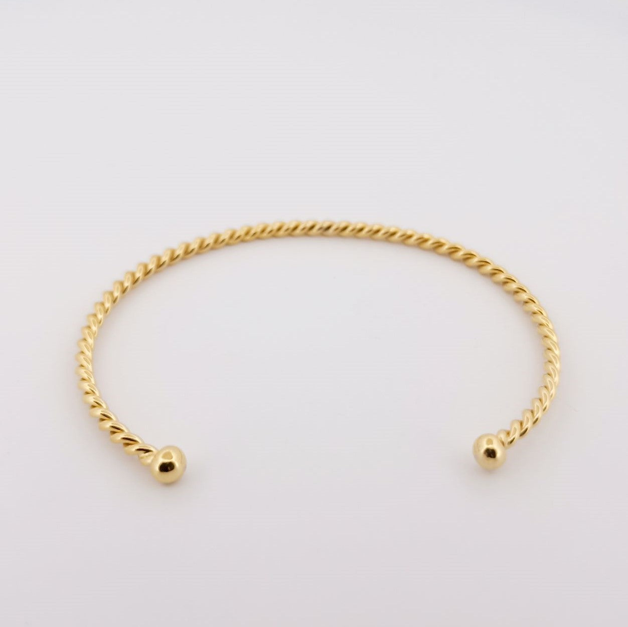 Bracelet demi jonc plaqué or 3 microns tressé