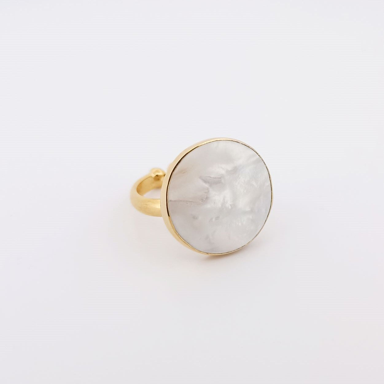 Bague plaqué or 3 microns et nacre