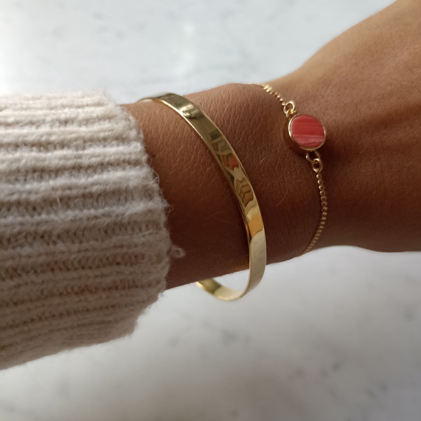 Bracelet jonc plaqué or 3 microns