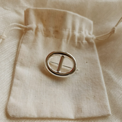 Broche argent 925 maille marine