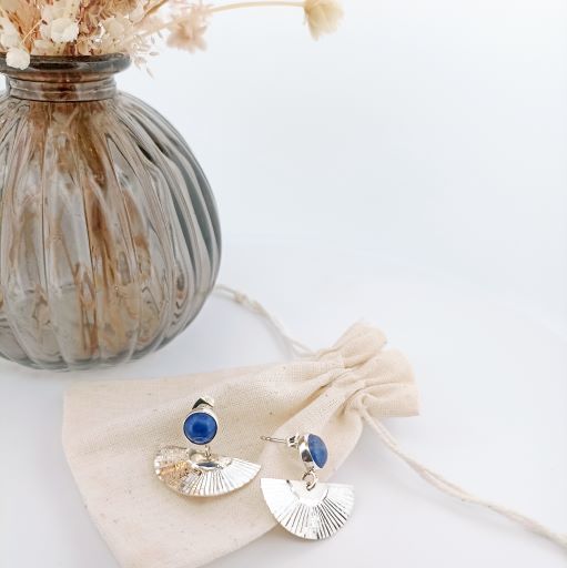 Boucles d'oreilles argent 925 et lapiz lazuli