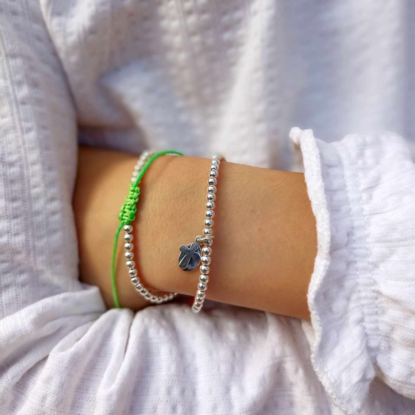 Bracelet argent 925 perle et croix