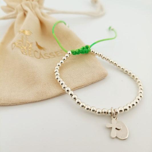 Bracelet argent 925 perle et croix