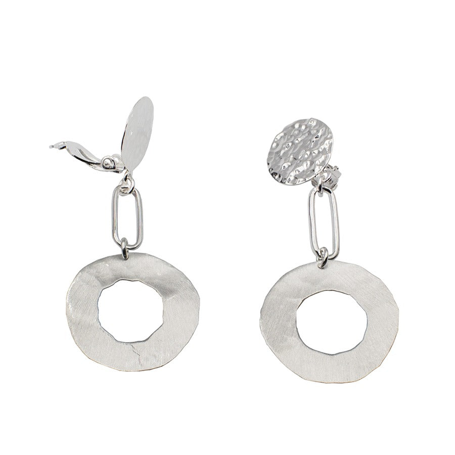 Boucles d'oreilles argent 925 martelées