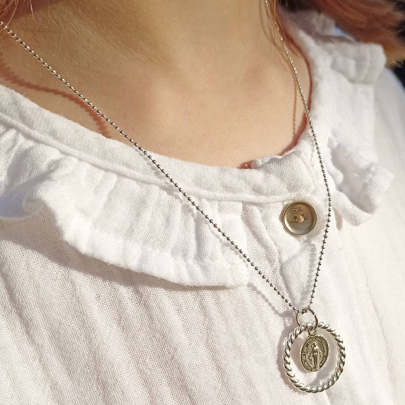 Collier argent 925 médaille miraculeuse