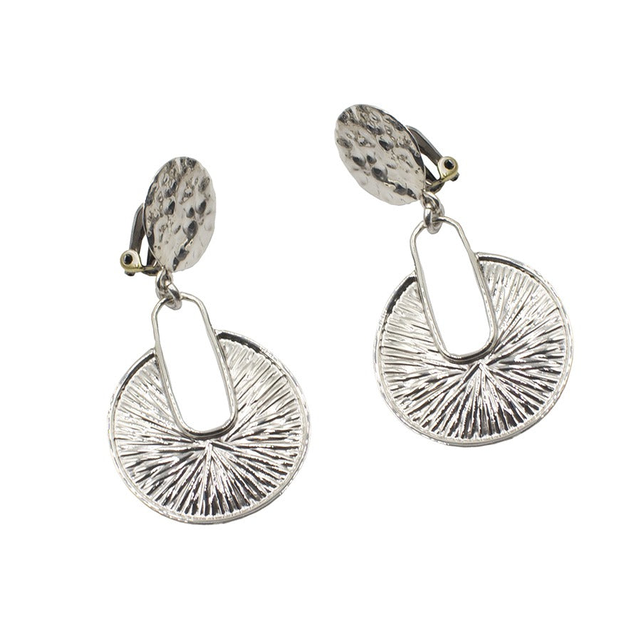 Boucles d'oreilles argent 925 striées et martelées