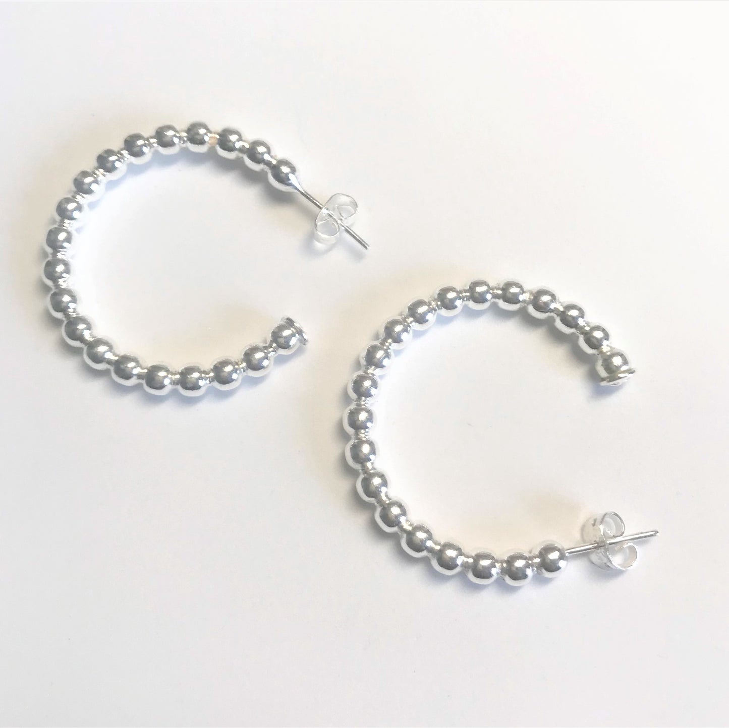 Boucles d'oreilles argent 925 créoles petites boules